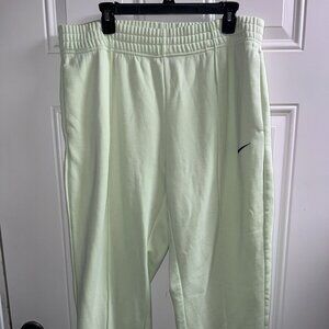 Nike Light Green Track Pants with Black Swoosh